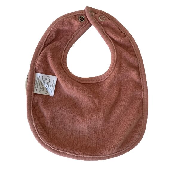 Ely's & Co Muslin Terry Baby Bibs Rose Pink 0-6 Months Qty 3 Solid Stripes Stars - Picture 8 of 9